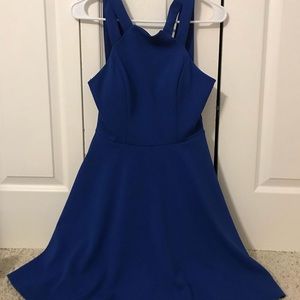 blue, short formal dress